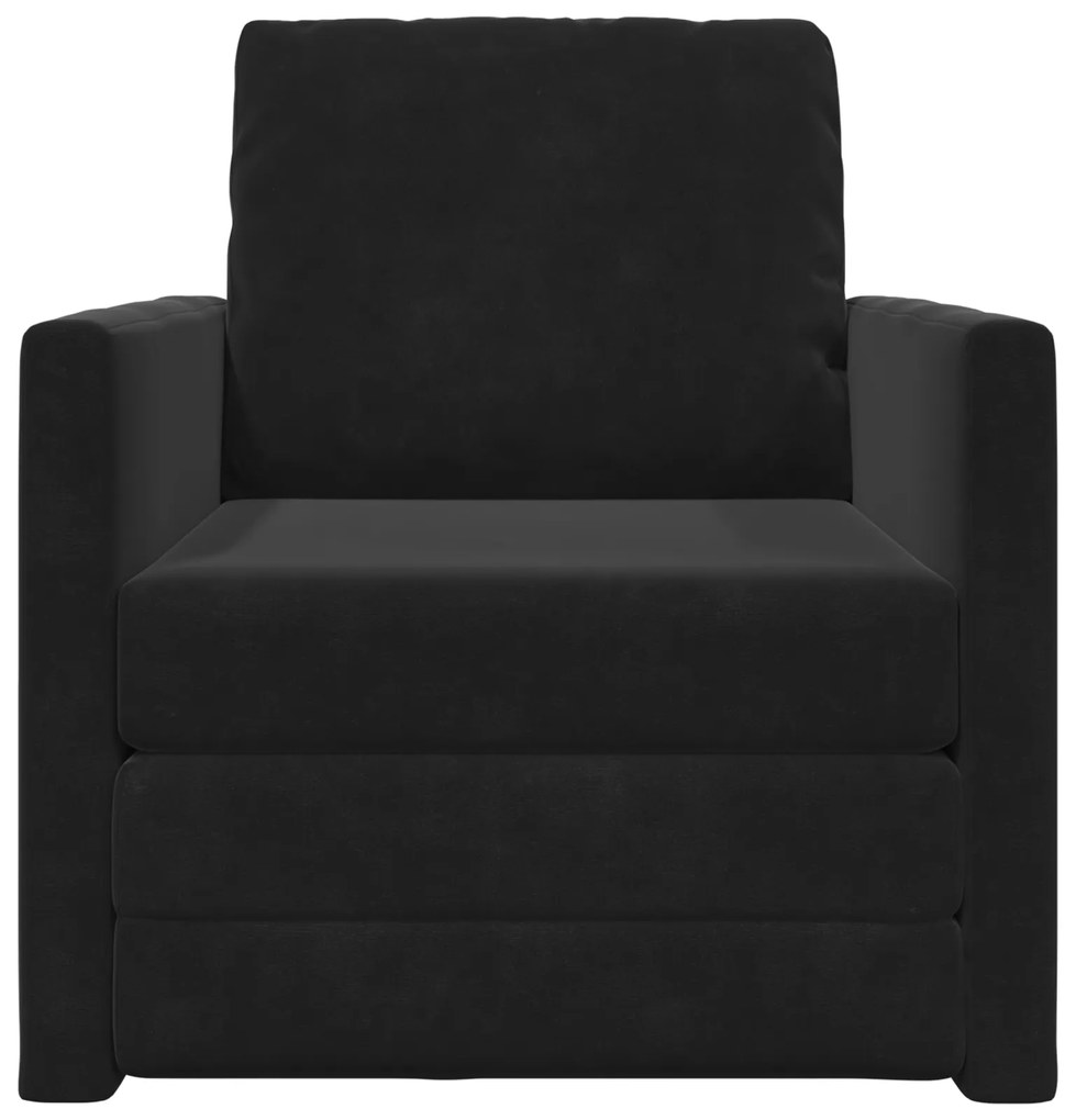 vidaXL Καναπές Κρεβάτι 2 σε 1 Μαύρος 74x77x81 cm Βελούδο