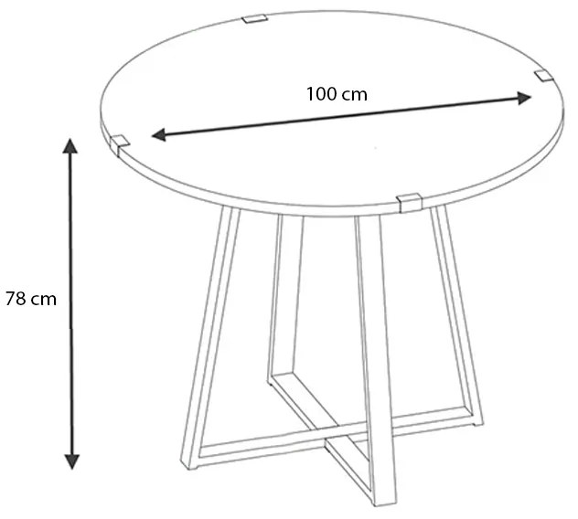 Τραπέζι Rubes Megapap χρώμα φυσικό οξιάς - ανθρακί 100x100x78εκ.