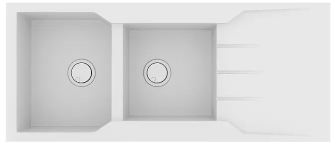 Sanitec Granite 801 Bianco Ένθετος Νεροχύτης 116 2B 1D
