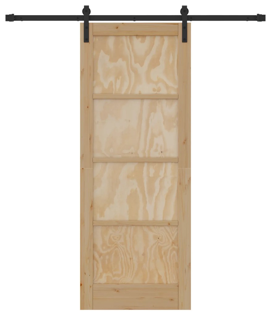 vidaXL Συρόμενη Πόρτα με Σετ Υλικών 78x202 cm Συμπαγές Ξύλο Πεύκου