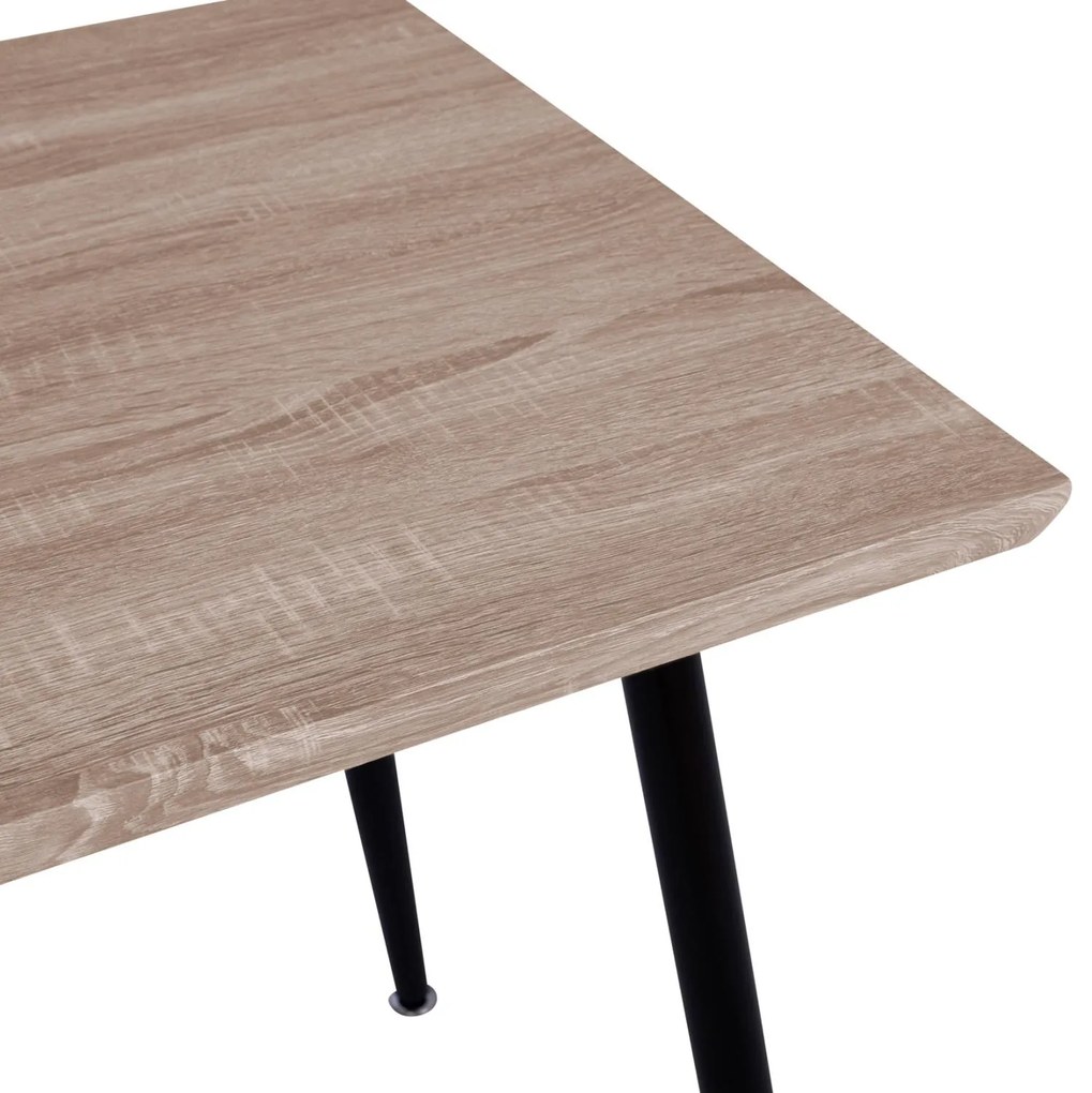 Τραπέζι Τραπεζαρίας PALOMA 120 Sonoma με Μαύρα πόδια 120x70x76,5 εκ. 120x70x76.5 εκ.