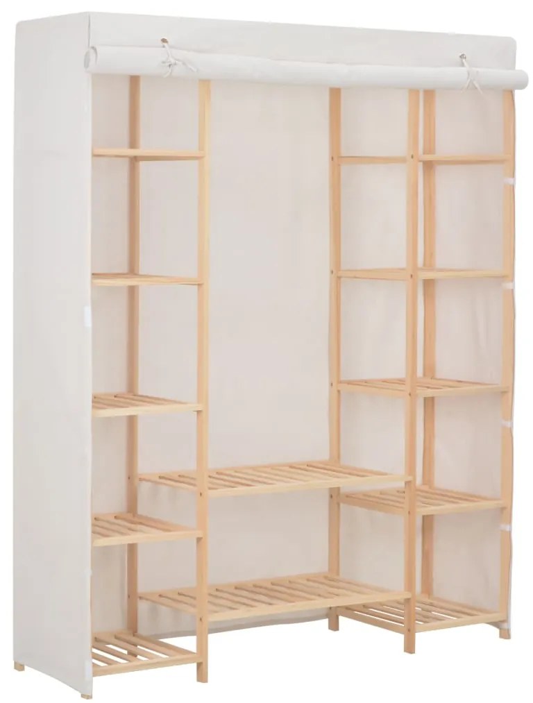 vidaXL Ντουλάπα Λευκή 135 x 40 x 170 εκ. Υφασμάτινη