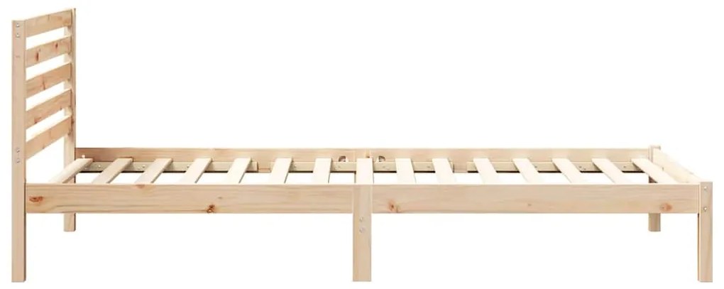 vidaXL Σκελετός Κρεβατιού Καφέ 90 x 210 cm Μασίφ ξύλο πεύκου