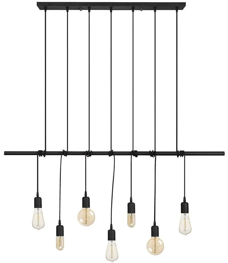 Φωτιστικό Οροφής - Ράγα Salkim 892OPV1446 120x10x180cm 7xE27 40W Black Opviq