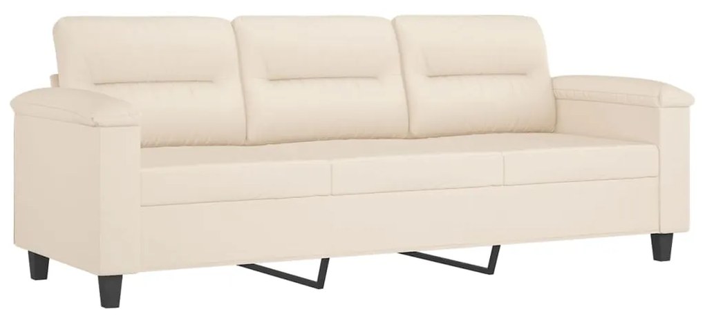 Σετ Σαλονιού 3 Τεμαχίων Μπεζ από Ύφασμα Μικροϊνών με Μαξιλάρια 3202349