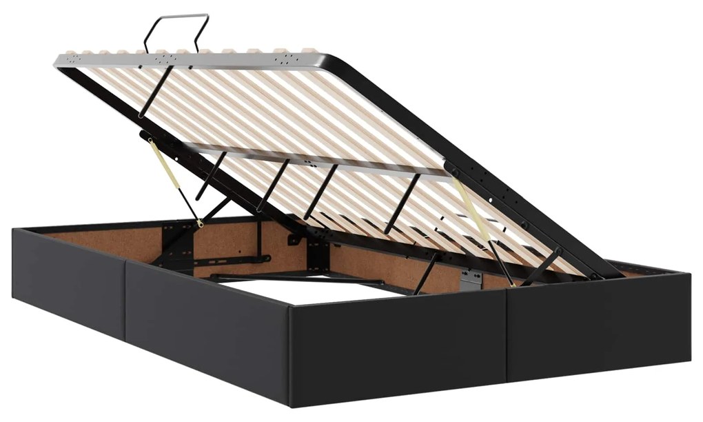 vidaXL Κρεβάτι με αποθηκευτικό χώρο και στρώμα Μαύρο 120 x 190 cm