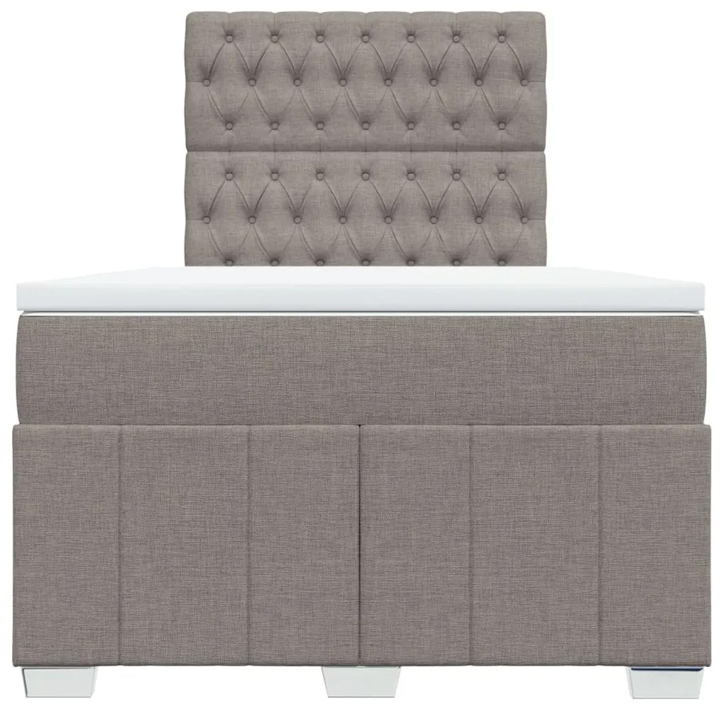 vidaXL Κρεβάτι Boxspring με Στρώμα Taupe 120x200 εκ. Υφασμάτινο