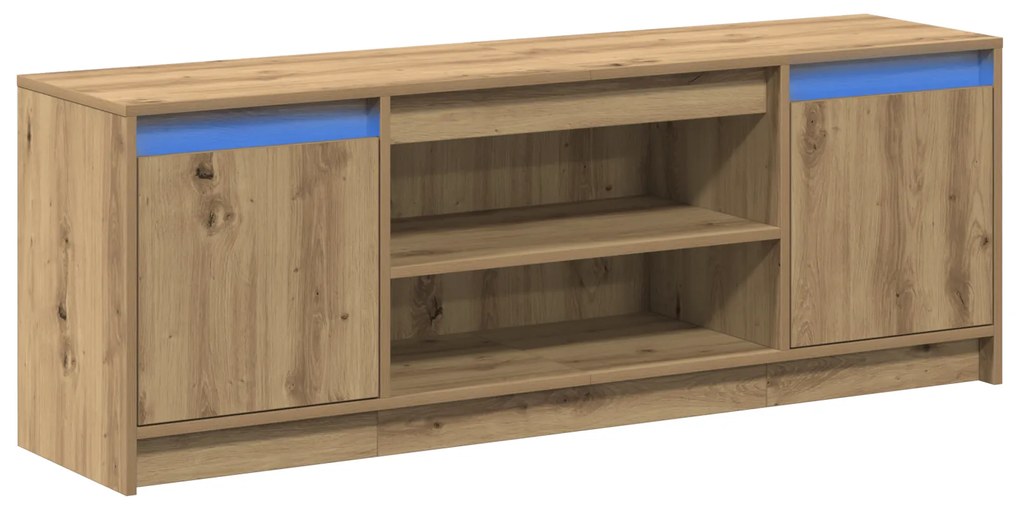 vidaXL Κονσόλα TV με LED Artisan Oak 139.5x34x50 cm Επεξεργασμένου Ξύλου