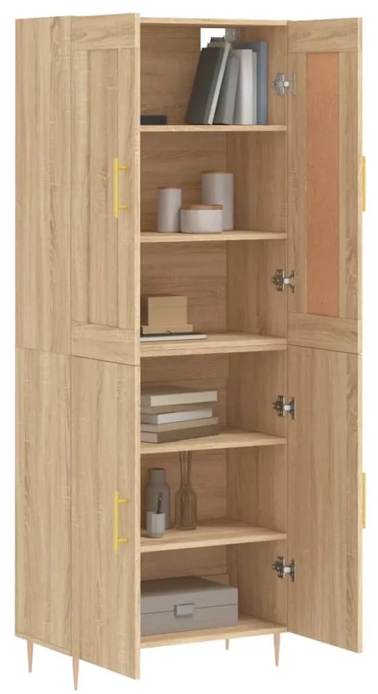 vidaXL Ντουλάπι Sonoma δρυς 69,5 x 34 x 180 εκ. από Επεξεργασμένο Ξύλο