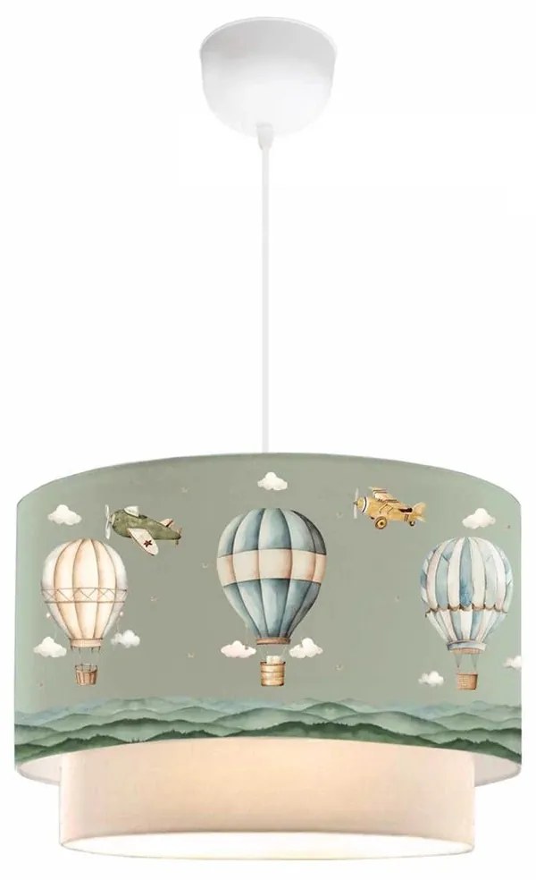 GloboStar® BALLON 204-0120 Παιδικό Κρεμαστό Φωτιστικό Φιγούρα Μονόφωτο 1 x E27 IP20 Πολύχρωμο Ύφασμα - Μ30 x Π30 x Υ70cm