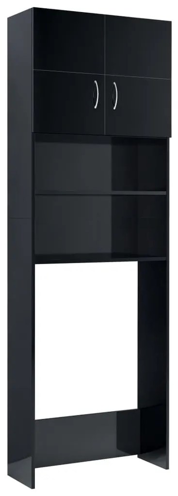 vidaXL Ντουλάπι Πλυντηρίου Γυαλιστερό Μαύρο 64 x 25,5 x 190 εκ.
