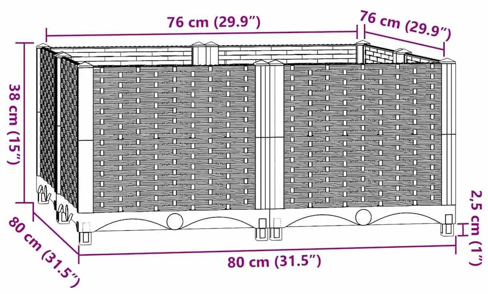 vidaXL Ζαρντινιέρα 80 x 80 x 38 εκ. από Πολυπροπυλένιο
