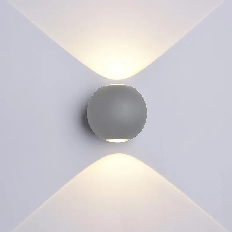 Φωτιστικό Τοίχου Cree MTN-74951 Led 6W 3000K 660lm IP54 11x9,3cm Grey Metanor