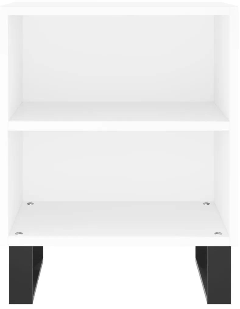 Κομοδίνο Λευκό 40 x 30 x 50 εκ. από Επεξεργασμένο Ξύλο - Λευκό