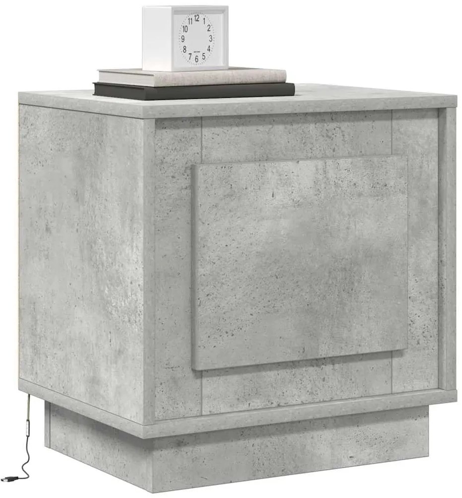 vidaXL Κομοδίνο με 2 pcs Γκρι σκυροδέματος 44 x 34.5 x 45 εκ