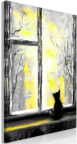 Πίνακας - Longing Kitty (1 Part) Vertical Yellow - 60x90