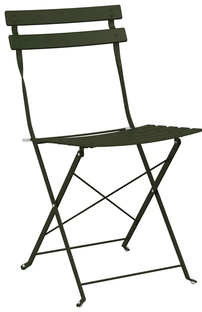 vidaXL Πτυσσόμενη Καρέκλα Κήπου 2 pcs Πράσινο 42 x 46 x 82εκ Μέταλλο