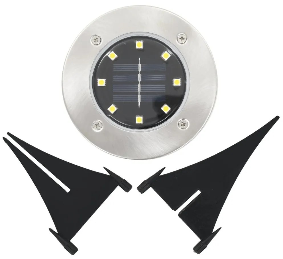 Σποτ Ηλιακά Χωνευτά - Καρφωτά LED 8 τεμ. Θερμό Λευκό - Λευκό