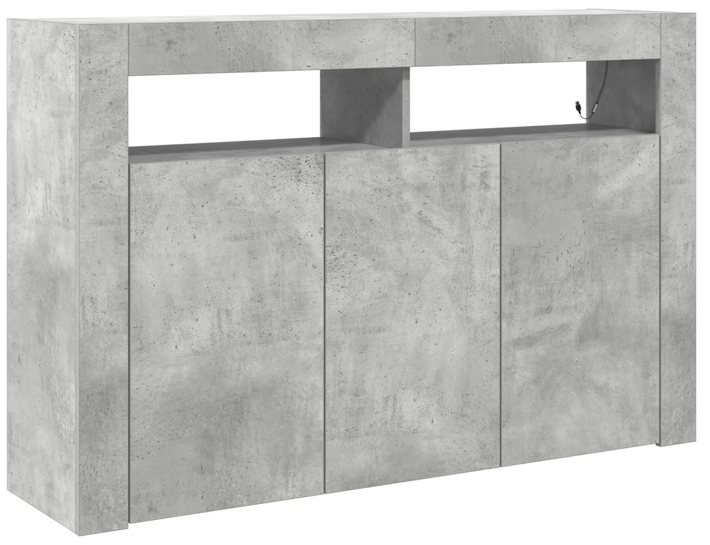 vidaXL Συρτάρι Γκρι από Μηχανικά Ξύλο 116 x 30 x 75 εκ. Ορθογώνιο