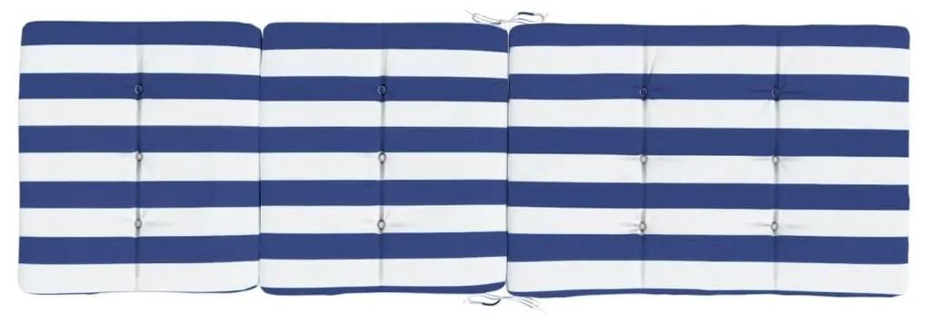 Μαξιλάρια Ξαπλώστρας 2 τεμ. Μπλε &amp; Λευκά Ριγέ από Ύφασμα Oxford - Πολύχρωμο