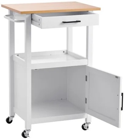 VEVOR 45x59cm Kitchen Island Cart Rolling Storage Table with Single Door Cabinet