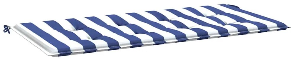 vidaXL Μαξιλάρι Πάγκου Κήπου Μπλε&Λευκό Ριγέ 120x50x4 εκ.Ύφασμα Oxford