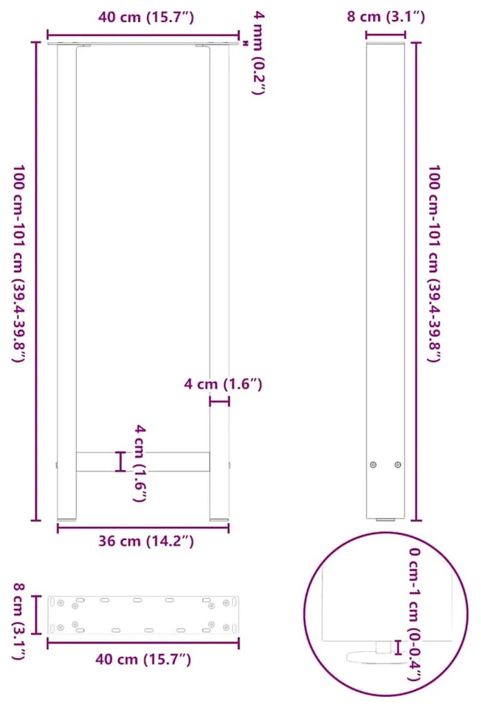 ΠΟΔΙΑ ΤΡΑΠΕΖΙΟΥ ΜΠΑΡ ΜΑΥΡΟ 2 ΤΕΜ. 40X(100-101) ΕΚ. ΑΤΣΑΛΙ 4013336