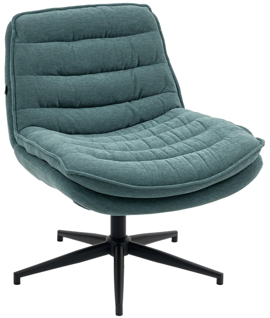 HOMCOM Περιστρεφόμενη Καρέκλα Γραφείου με Φαρδύ Κάθισμα, Ευρύχωρη Πολυθρόνα Γραφείου, Σκοτεινό Πράσινο