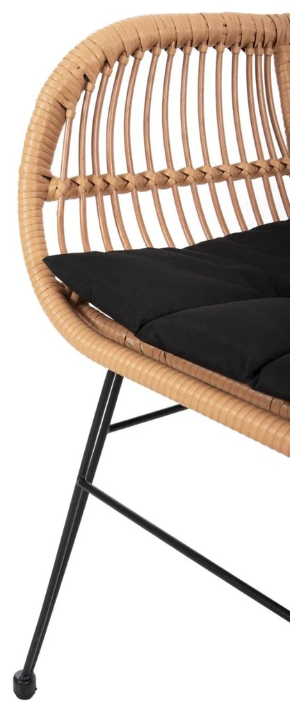 ΠΟΛΥΘΡΟΝΑ ΜΕ ΜΑΞΙΛΑΡΙ ΜΕΤΑΛΛΙΚΗ ALLEGRA  ΜΕ WICKER ΜΠΕΖ 58x59x82Υ 58x59x82 εκ.