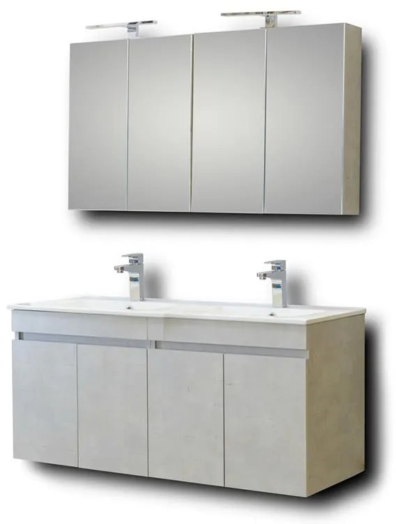 Σετ Έπιπλο Μπάνιου OMEGA QUADRO 120 White Gloss 120x46x135 εκ.