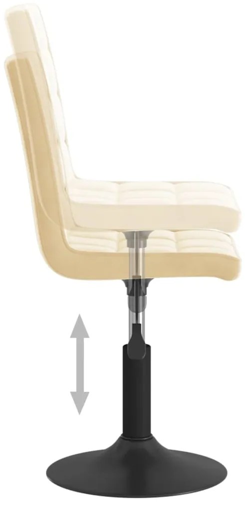 vidaXL Καρέκλες Τραπεζαρίας Περιστρεφόμενες 6 τεμ. Κρεμ Βελούδινες