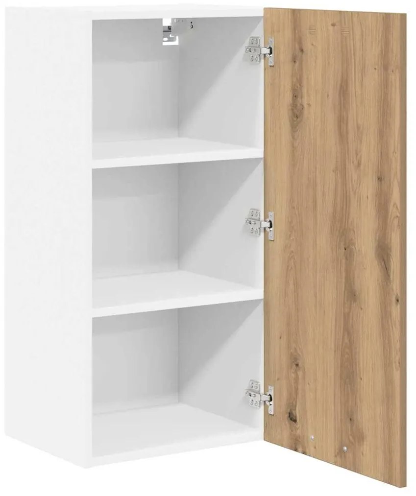 vidaXL Κρεμαστό ντουλάπι Χειροποίητη Δρυς και Λευκό 40 x 31 x 80 εκ.