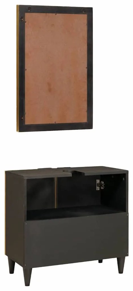 vidaXL Σετ επίπλων μπάνιου 2 pcs Μαύρο και Χρυσό 62 x 33 x 58 εκ.