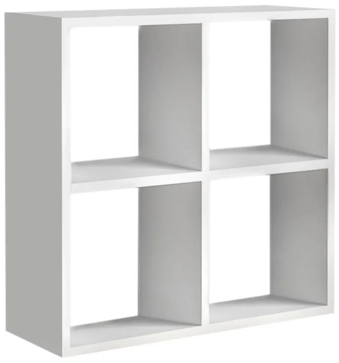 Megapap Βιβλιοθήκη Από Μελαμίνη Cube Λευκό