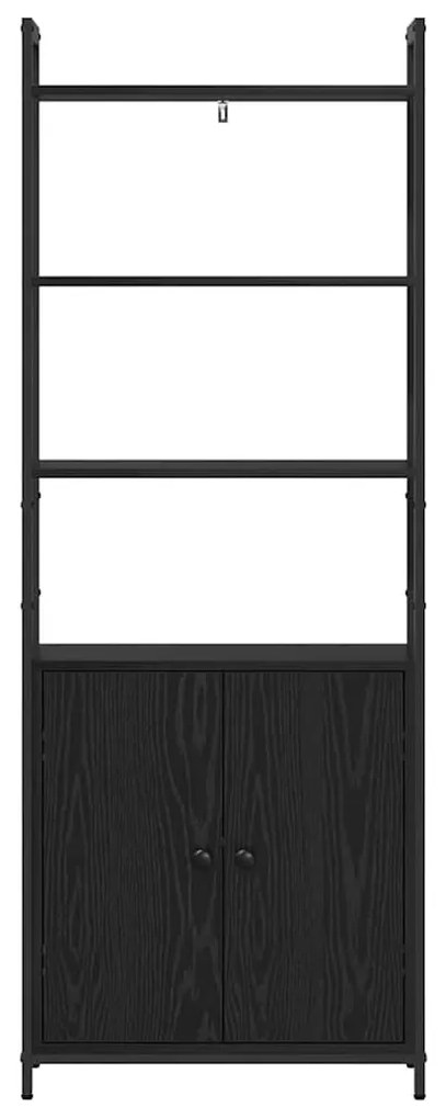 vidaXL Βιβλιοθήκη Μαύρη Οξυά 60 x 24 x 161 εκ Επεξεργασμένο ξύλο