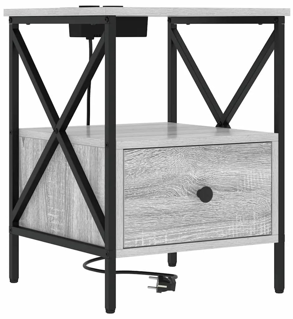 vidaXL Κομοδίνο Γκρι sonoma 41.5 x 40.5 x 55 εκ. Επεξεργασμένο ξύλο