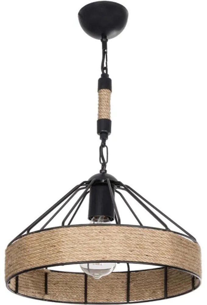 Φωτιστικό Οροφής Zion 203-0003 33x33x29cm 1xE27 Black-Beige GloboStar