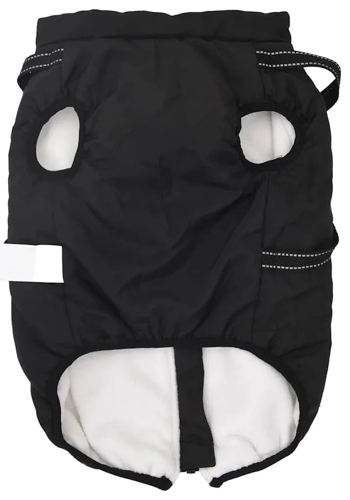 vidaXL Μπουφάν Σκύλου με ιμάντα Μαύρο 4XL Φλις και Πολυεστέρας