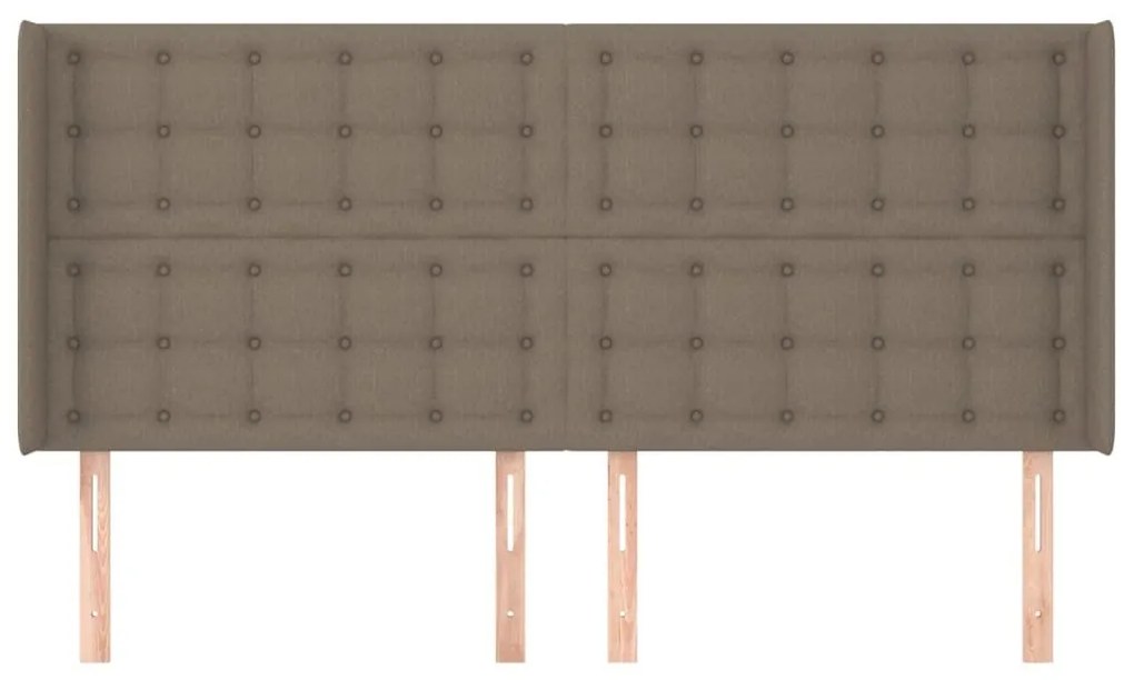 Κεφαλάρι με Πτερύγια Taupe 183x16x118/128 εκ. Υφασμάτινο - Μπεζ-Γκρι