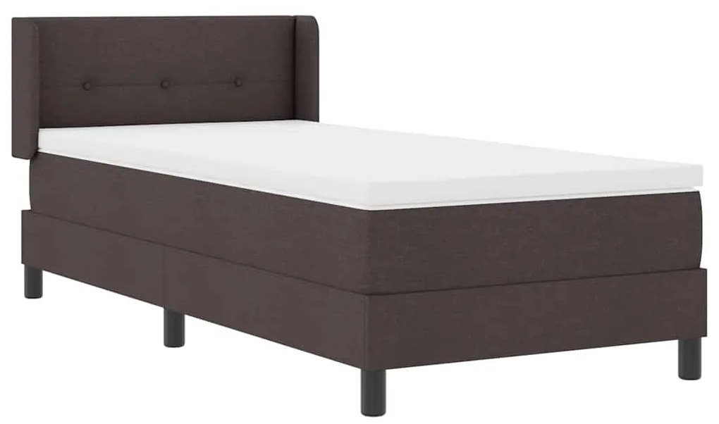 vidaXL Κρεβάτι box spring με στρώμα με στρώμα Σκούρο Καφέ 80 x 200 cm