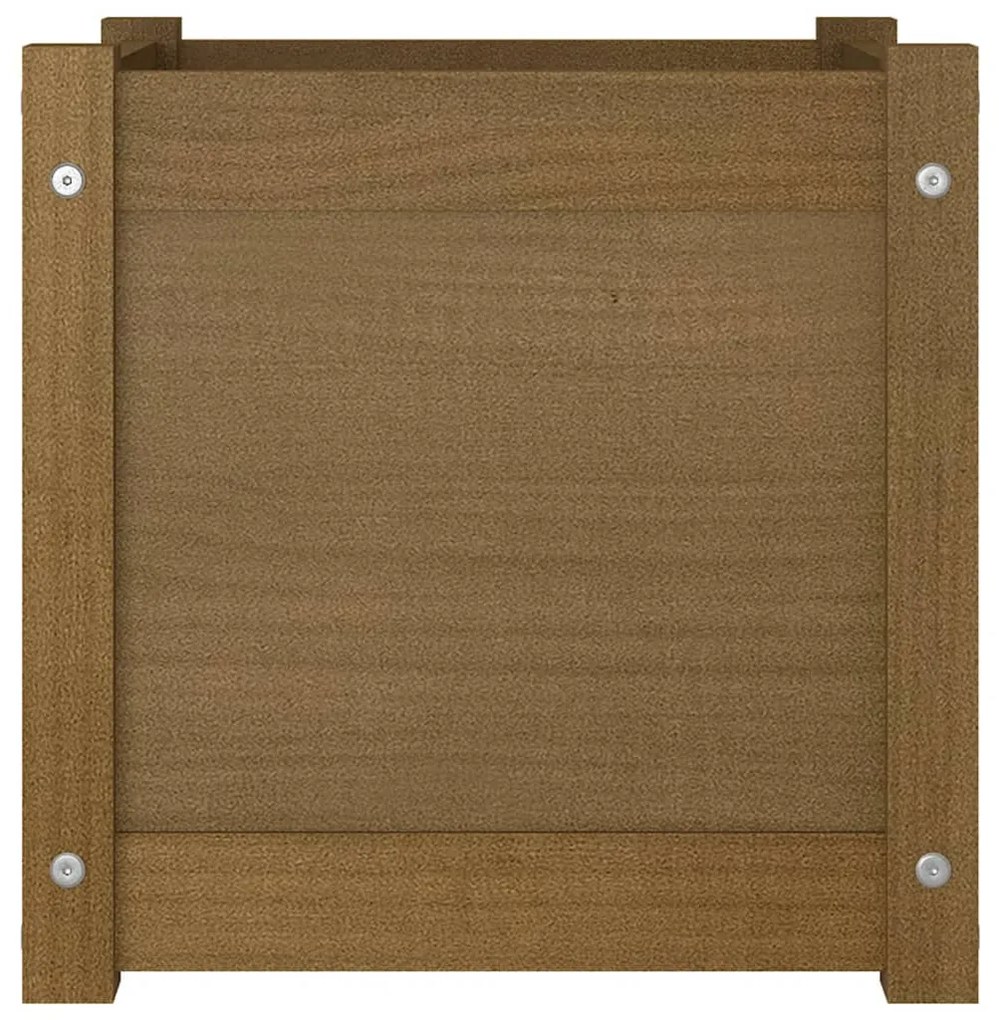 vidaXL Ζαρντινιέρες 2 τεμ. Μελί 40 x 40 x 40 εκ. από Μασίφ Ξύλο Πεύκου