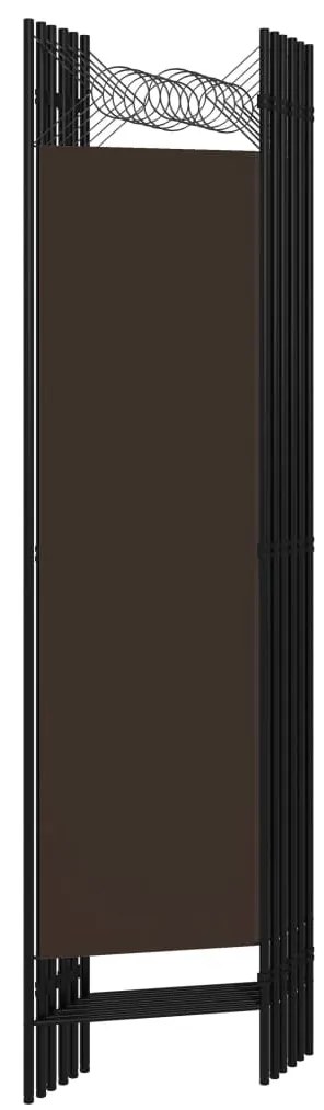 vidaXL Διαχωριστικό Δωματίου με 6 Πάνελ Καφέ 240 x 180 εκ.