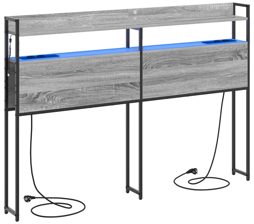 vidaXL Κεφαλάρι Αποθήκης Γκρι Sonoma 120 cm Επεξεργασμένο ξύλο