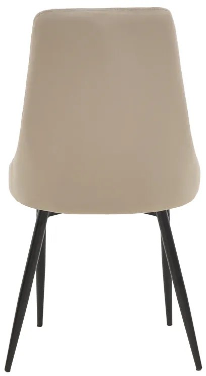 Καρέκλα Azori pakoworld γκρι-μπεζ βελούδο-πόδι μαύρο μέταλλο 49x55x85εκ - 292-000044