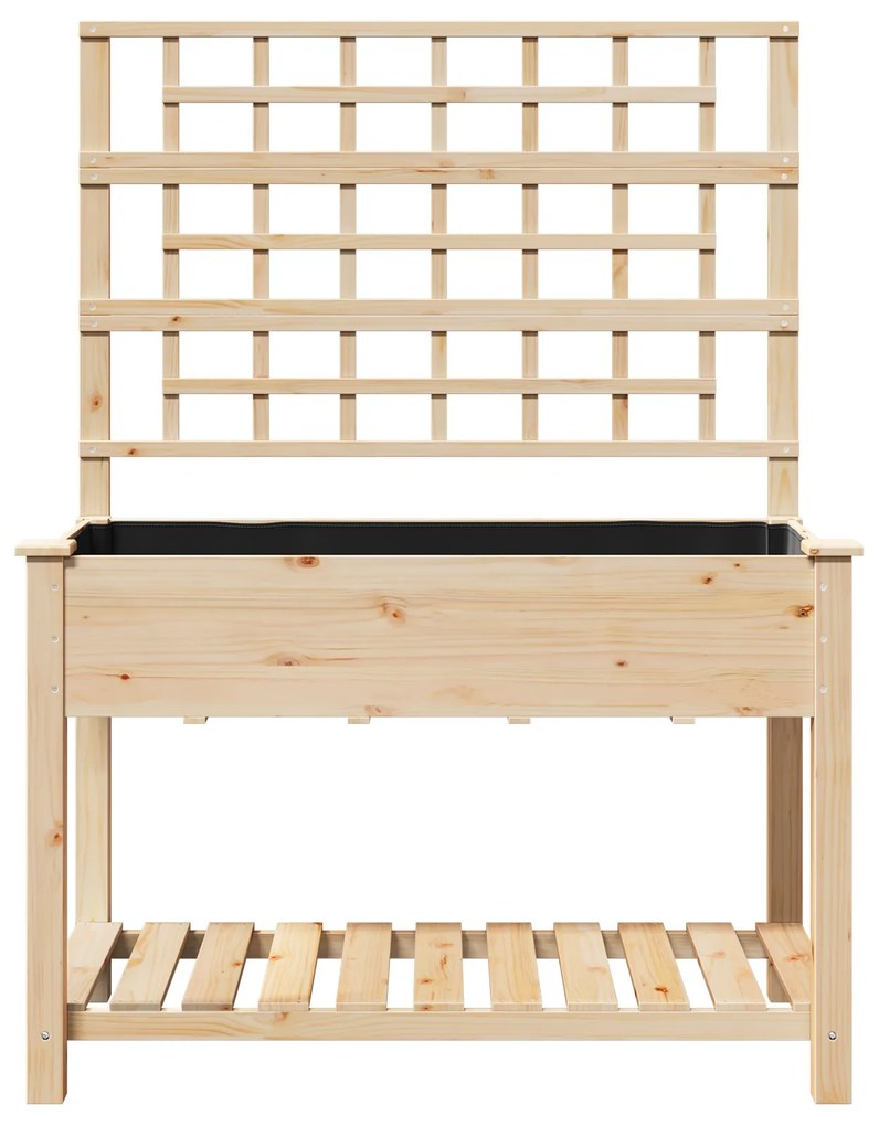 vidaXL Κήπος Γλάστρα με Πλέγμα & Ράφι 115x59x152 εκ Μασίφ Ξύλο Πεύκου