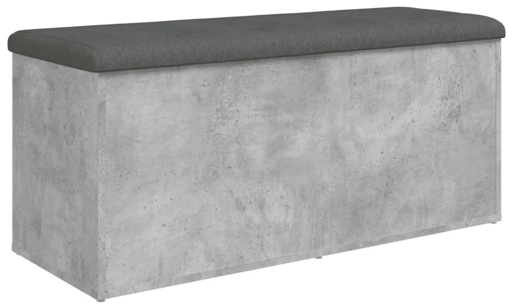 vidaXL Παγκάκι Αποθήκευσης Γκρι Σκυροδεμ. 102x42x45 εκ. Επεξεργ. Ξύλο