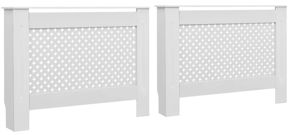 vidaXL Καλύμματα Καλοριφέρ 2 τεμ. Λευκά 112 x 19 x 81,5 εκ. από MDF