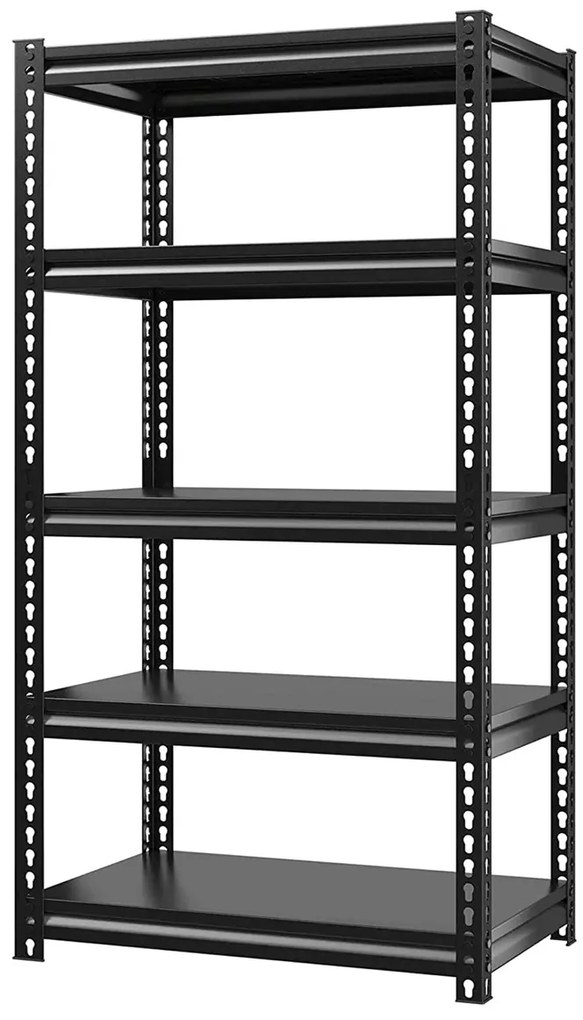 HOME USE μεταλλική ραφιέρα HUH-0198 με 5 ράφια, 90x40x183cm, μαύρη