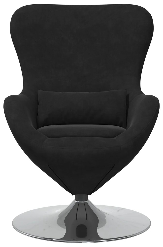 vidaXL Πολυθρόνα Αυγού Black Velvet