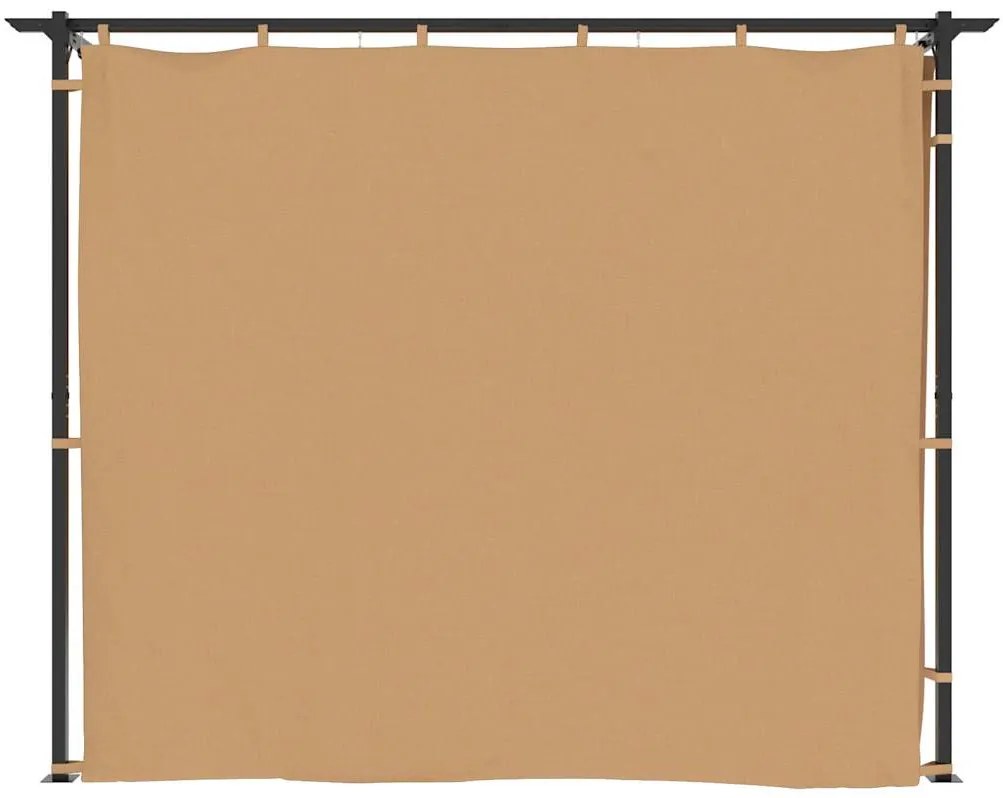 vidaXL Κιόσκι με Κουρτίνες Taupe 3 x 3 μ. Ατσάλινο
